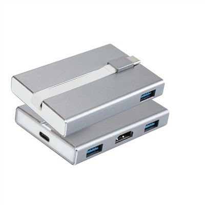 Taitettava USB C - 3-porttinen keskitin HDMI:llä