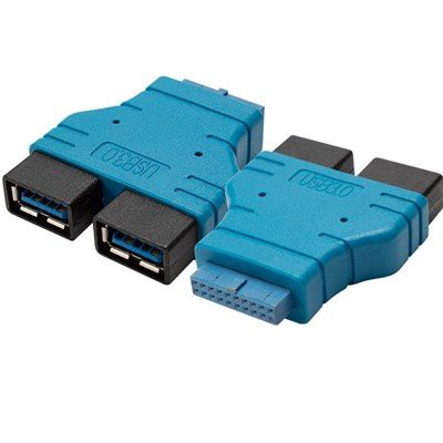 Emolevyn 20nastainen naaras - kaksois-USB3.0-naarassovitin