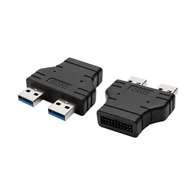 Emolevyn 20nastainen uros-kaksois-USB3.0-urossovitin