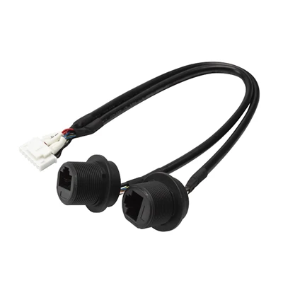 Vedenpitävä kaksois-RJ45 Ethernet-naaras-USB-kotelon liittimen pääteadapterikaapeli